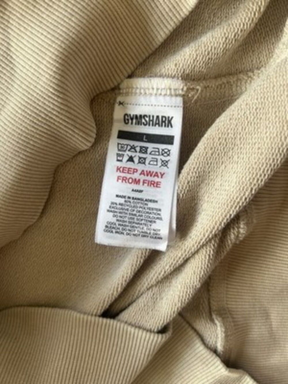 Gymshark Crewneck Sweatshirt Size L Tan Sportswear - Picture 8 of 9